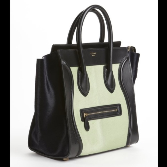 Host pick! 🤩🥳 Celine pistachio Pony hair and black leather Mini luggage bag - Picture 2 of 16